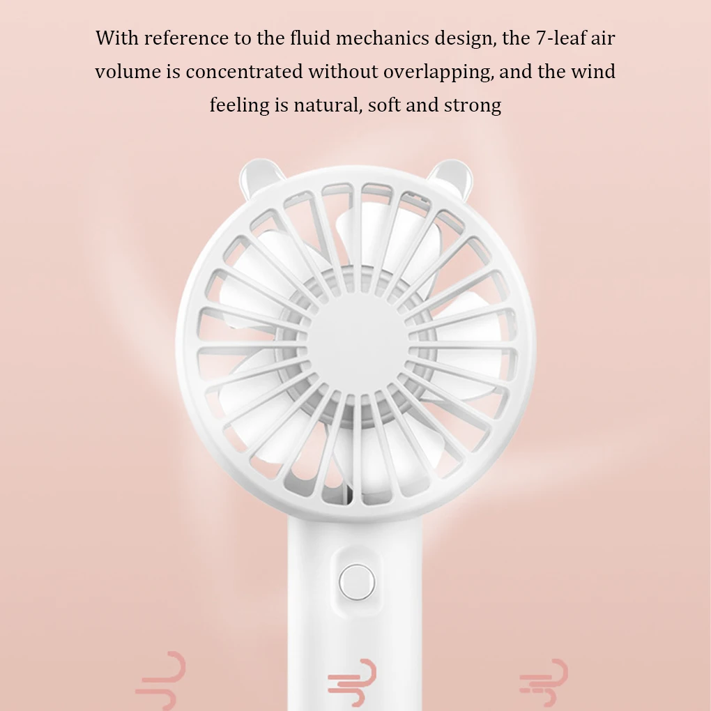 Handheld Fan Portable USB Rechargeable Fans Desk with Base Small Makeup Eyelash Cooler Women Girls Outdoor Office White