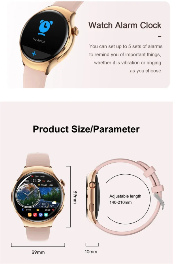 For Huawei WATCH 4 Smart Watch Women 360*360 AMOLED HD Screen NFC IP68 Waterproof Heart Rate Health Monitor Smartwatch 2025 New