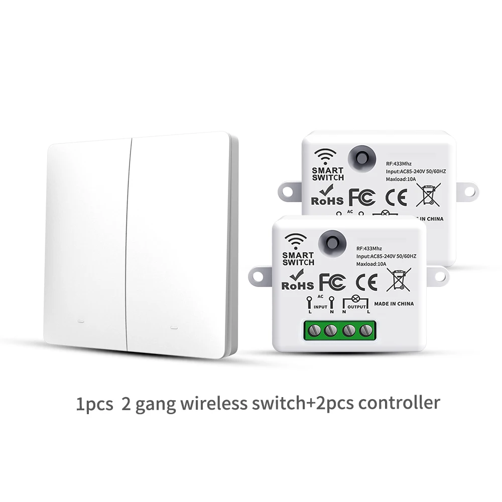 LVGEMSS Smart Wireless Switch RF433 Self-Powered Push Button Wall Panels Remote Controller Light Switch Waterproof Wall Switch