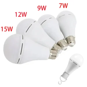 Emergency LED Light Bulb E27 7w 9w 12w 15w Rechargeable 1200mAh Battery 85-265V 110V 220V for Camping Tent Lamp Outdoor Lighting