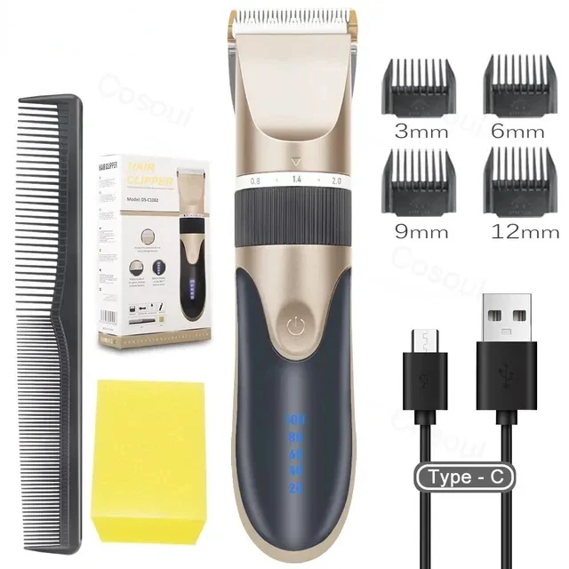 Hair Clipper Electric Barber Hair Trimmers For Men Adults Kids Cordless Rechargeable Hair Cutter Machine Professional