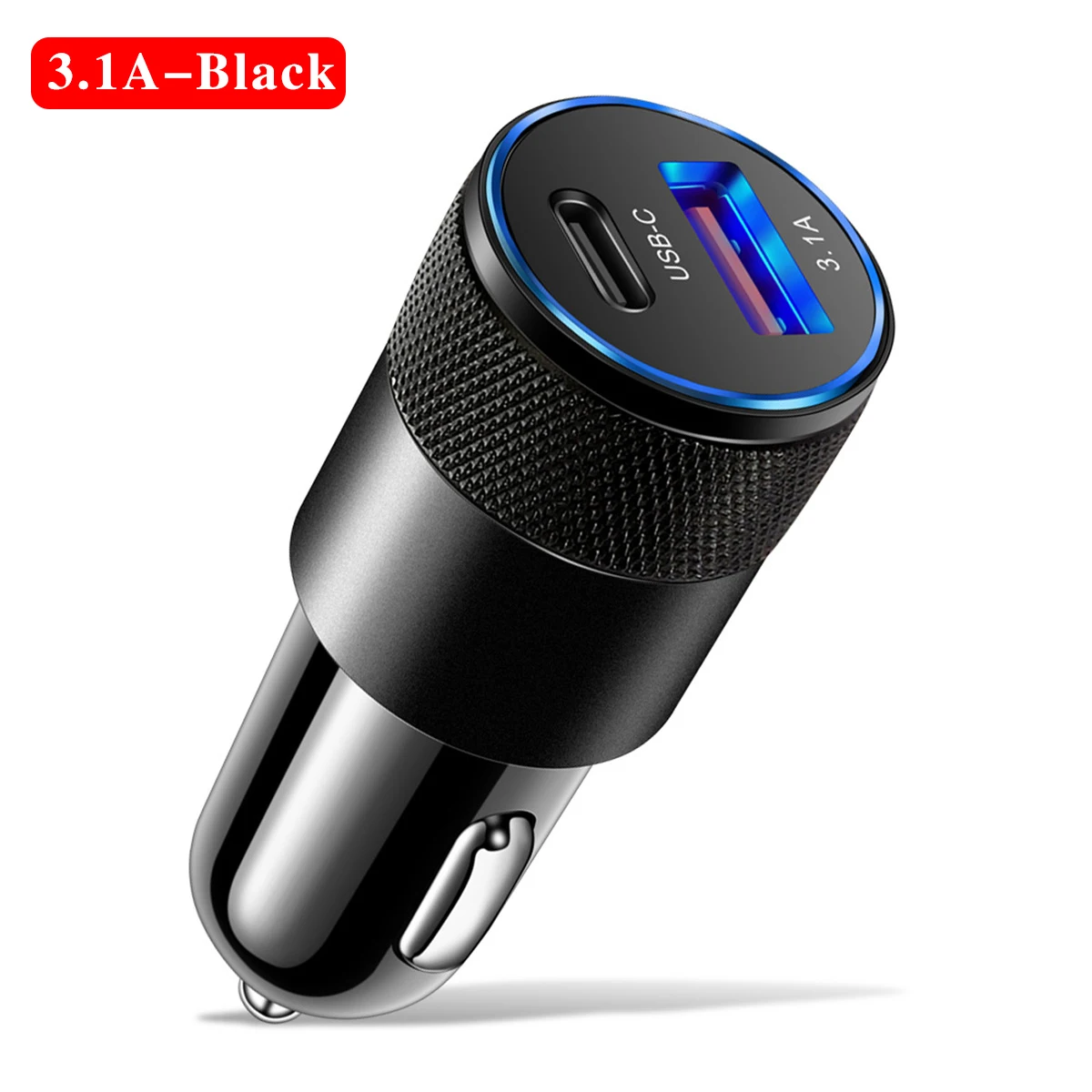 3.1A USB Car Charger Type C Fast Charging Phone Adapter For Xiaomi Huawei PD Phone Charger Adapter Socket Cigarette Lighter