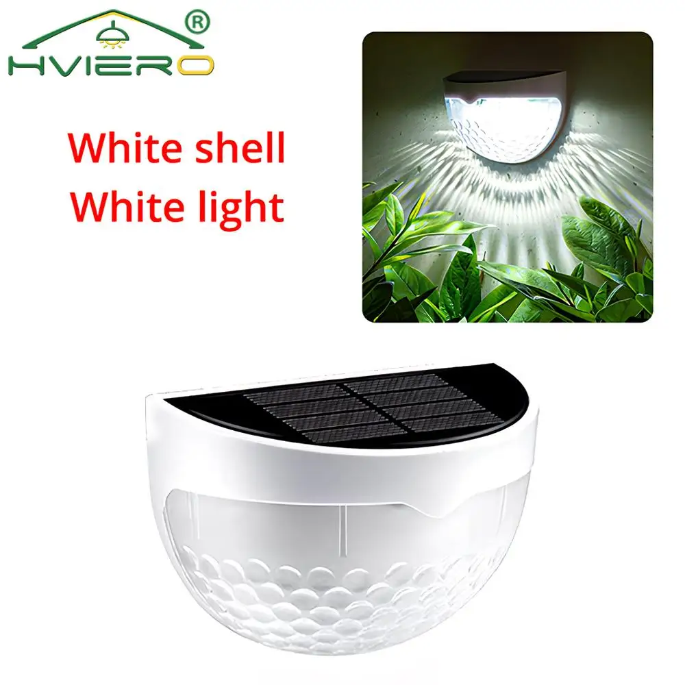 Outdoor Wall Lamp Solar Hedge Light 6LED Half Round Ladder Courtyard Garden Induction IP65 Waterproof Decoration Lighting Bright