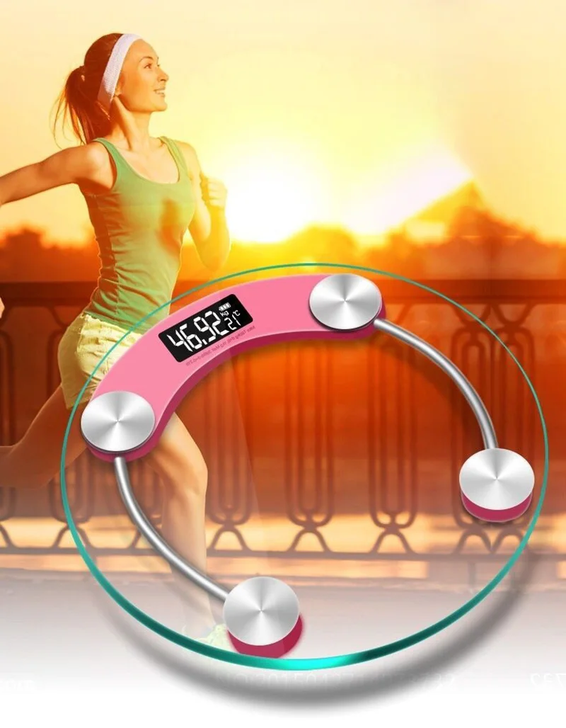 LCD Display High-Definition Digital Scale Round Shape Bathroom Body Weight Scale 0.2-180KG Precision Floor Electronic Scales