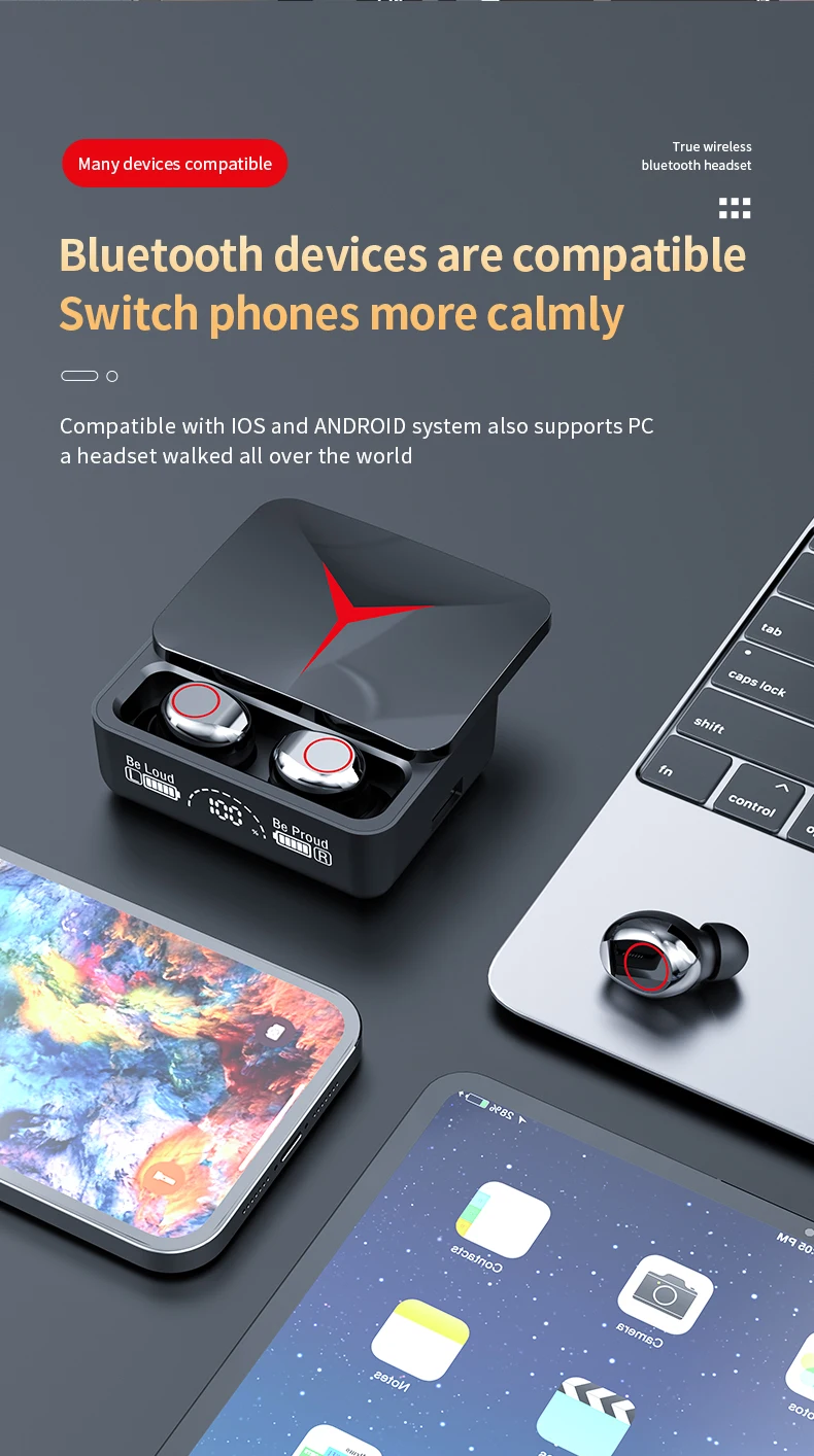 M90 Bluetooth Earphones Wireless Bluetooth In Ear High Power Noise Reduction Ultra Long Endurance Sports Esports Earphones