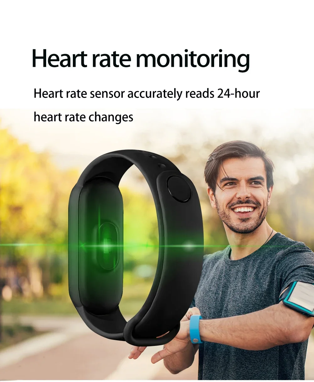 M7 Smart Band Watch Silicone Heart Rate Smart Band Varied Dials Fitness Tracker Blood Pressure Sport Bracelet For Mi Band 7