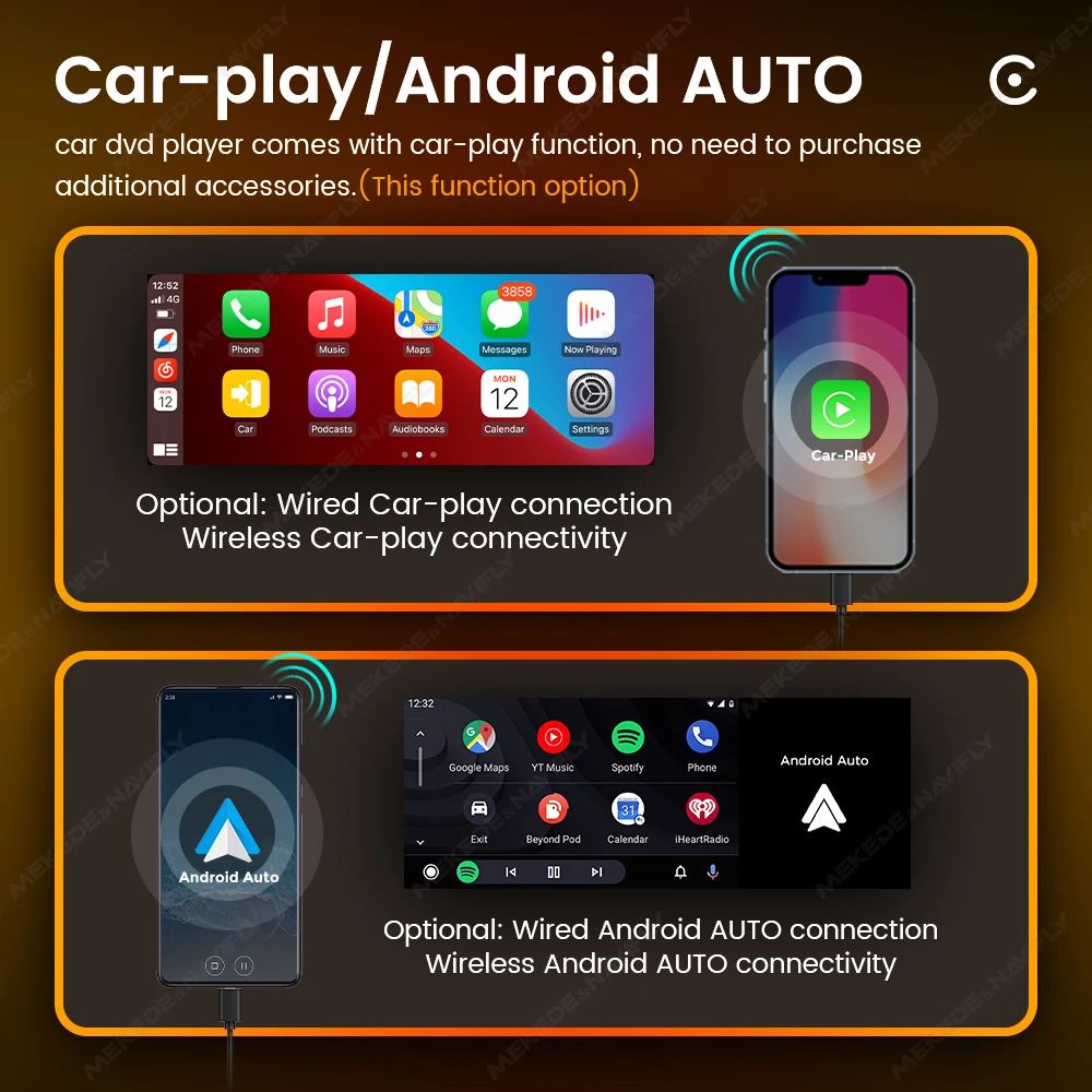 1DIN Universal MP5 6.86-Inch Car Radio Support Wireless Carplay Android AUTO AUX USB SWC BT Touch Screen Multimedia Video Player
