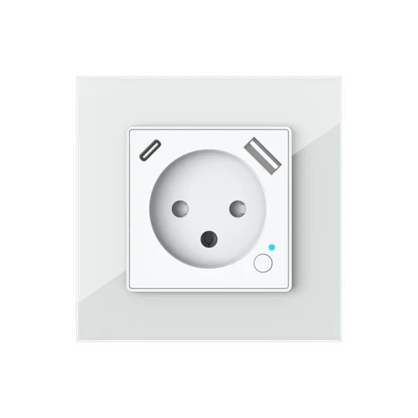 Shawader Tuya WiFi Smart Israel Wall Socket EU Power Plug Outlet USB Type-C PD 20W Charge Port for Iphone Alexa Dot Google Home