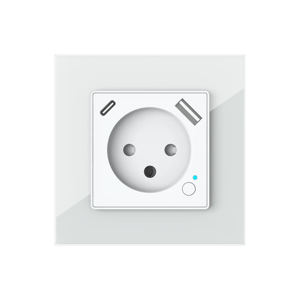 Shawader Tuya WiFi Smart Israel Wall Socket EU Power Plug Outlet USB Type-C PD 20W Charge Port for Iphone Alexa Dot Google Home