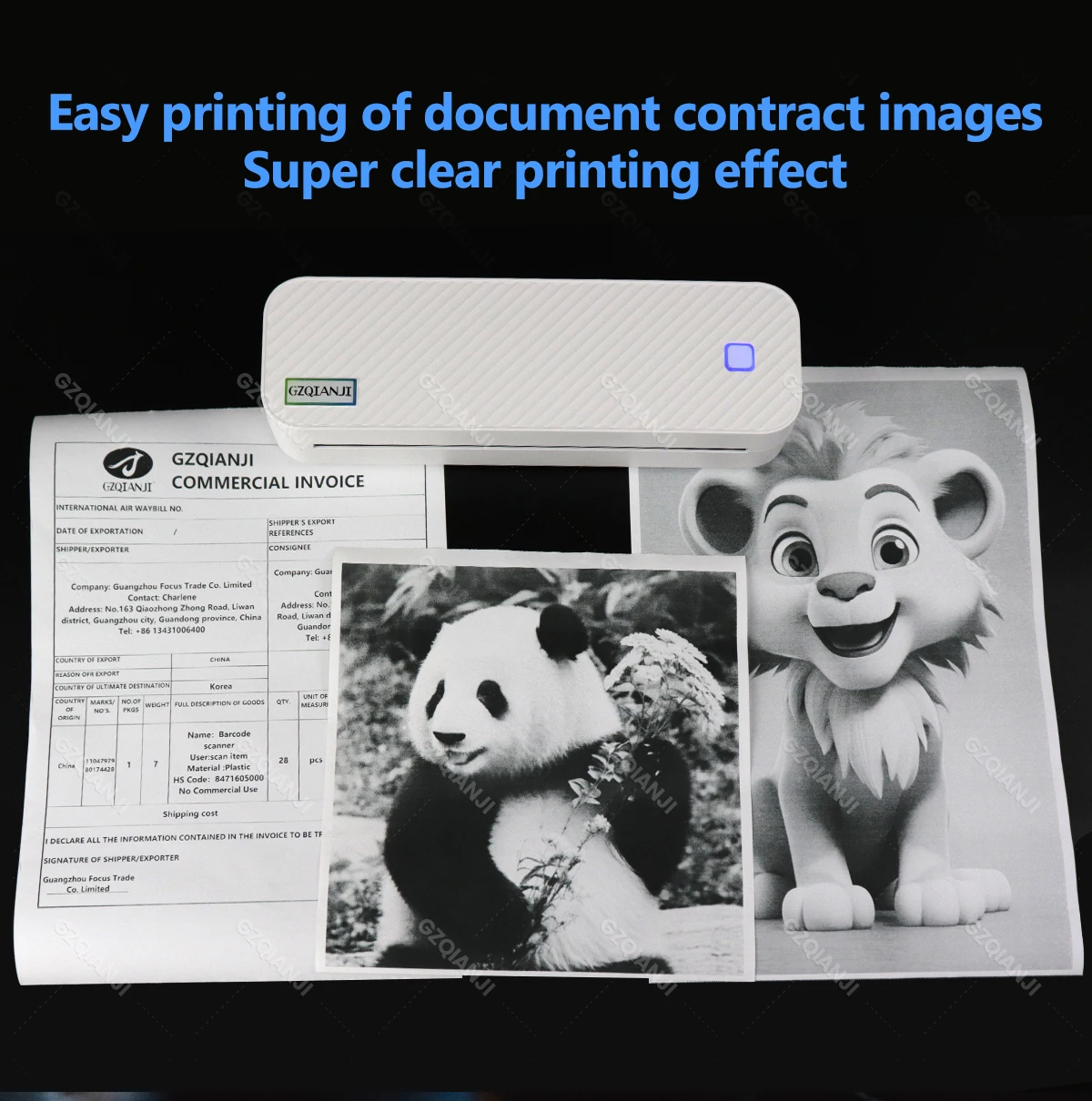 Inkless Portable A4 Thermal Printer Bluetooth PDF Excel Word Document Printing Machine Paper Roll For Office Work Home School