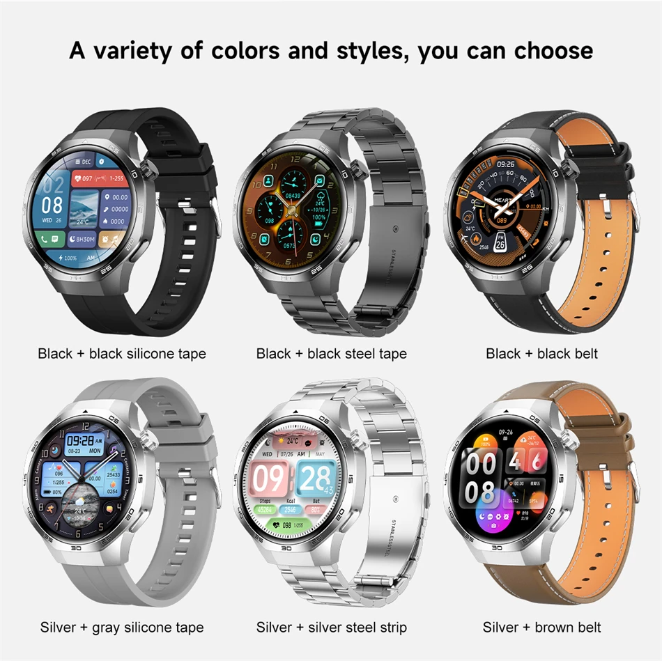 New For Huawei Watch GT5 Pro Smart Watch HD AMOLED Screen NFC GPS Tracker Bluetooth Call Health Waterproof Smartwatch Men Women