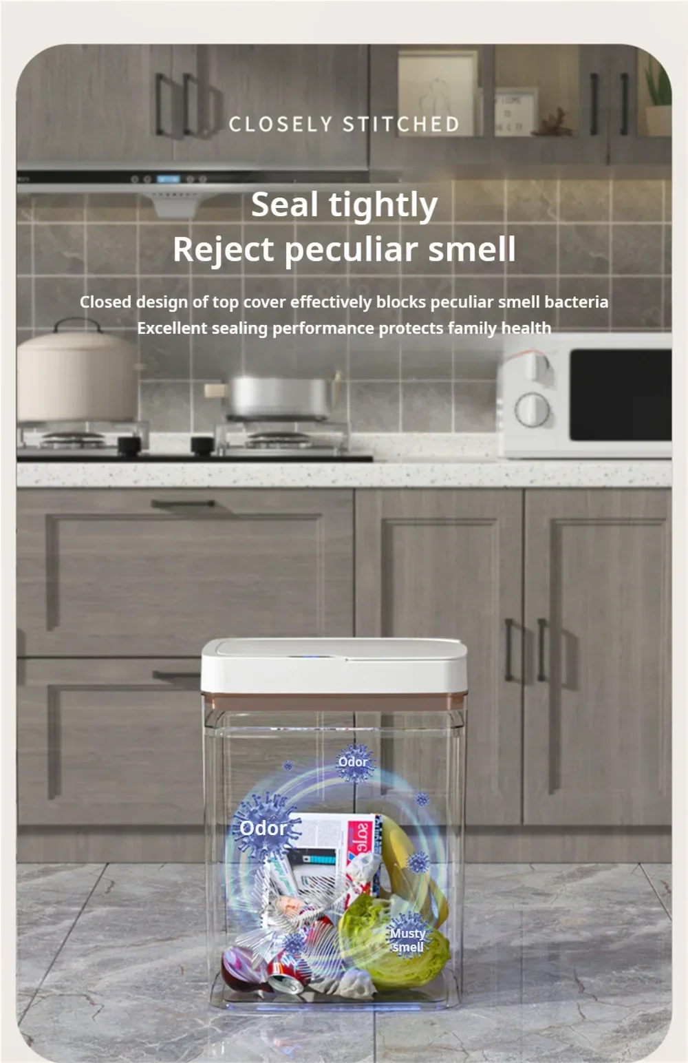 Non-contact narrow smart sensor trash can smart home 15L automatic bagging electronic trash can smart bathroom trash can white