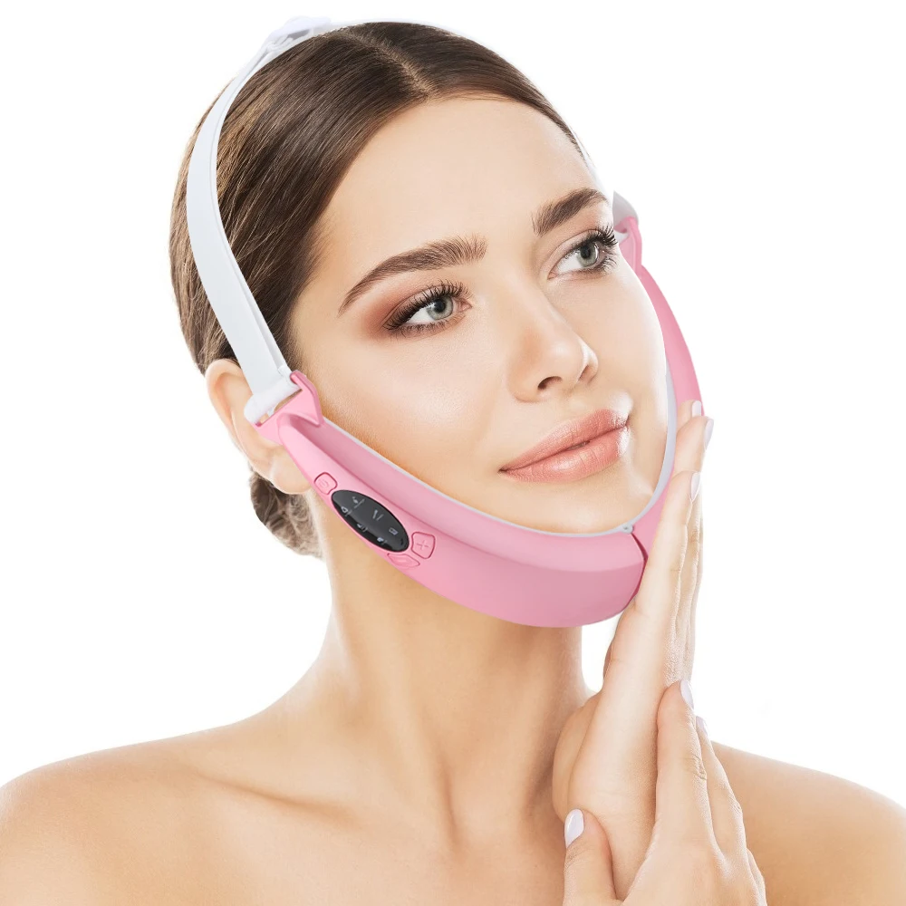 Facial V Lifting Vibration Massager LED Photon Therapy Facial Lifting Device Double Chin V Face Shaped Cheek Lift Belt Machine