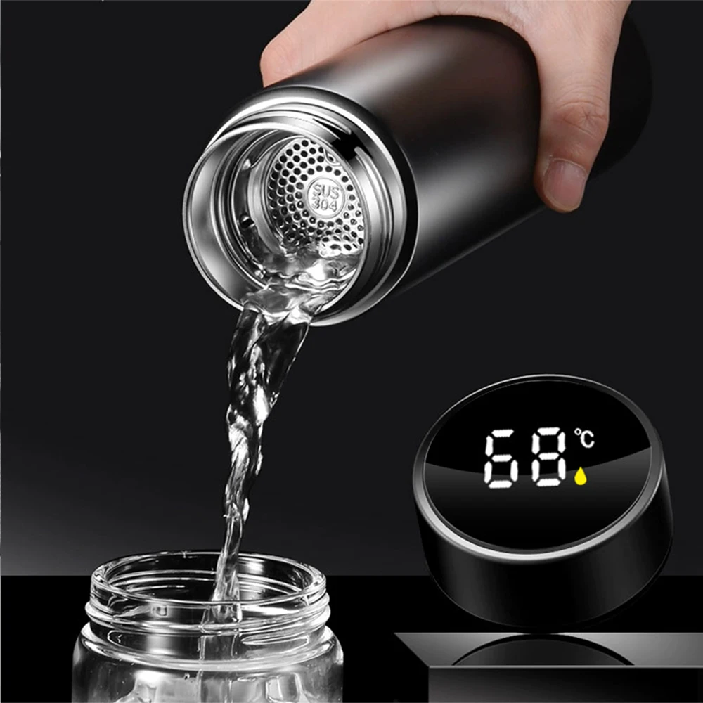 Car Stainless Steel Smart Thermos Mug Insulation Cup Led Digital Temperature Display For BMW E28 E30 E34 E36 M Performance X1 X2