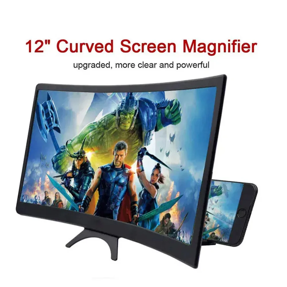 12 Inch Mobile Phone Screen Amplifier 3D Magnifying Glass Stand Magnifier HD Video Amplifier Phone Stand Enlarged Screen Bracket
