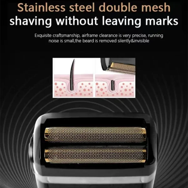 Kemei KM-2024 Electric Shaver Professional USB Rechargeable Men's Electric Shaver Leather Shell Waterproof Beard Trimmer Shaver