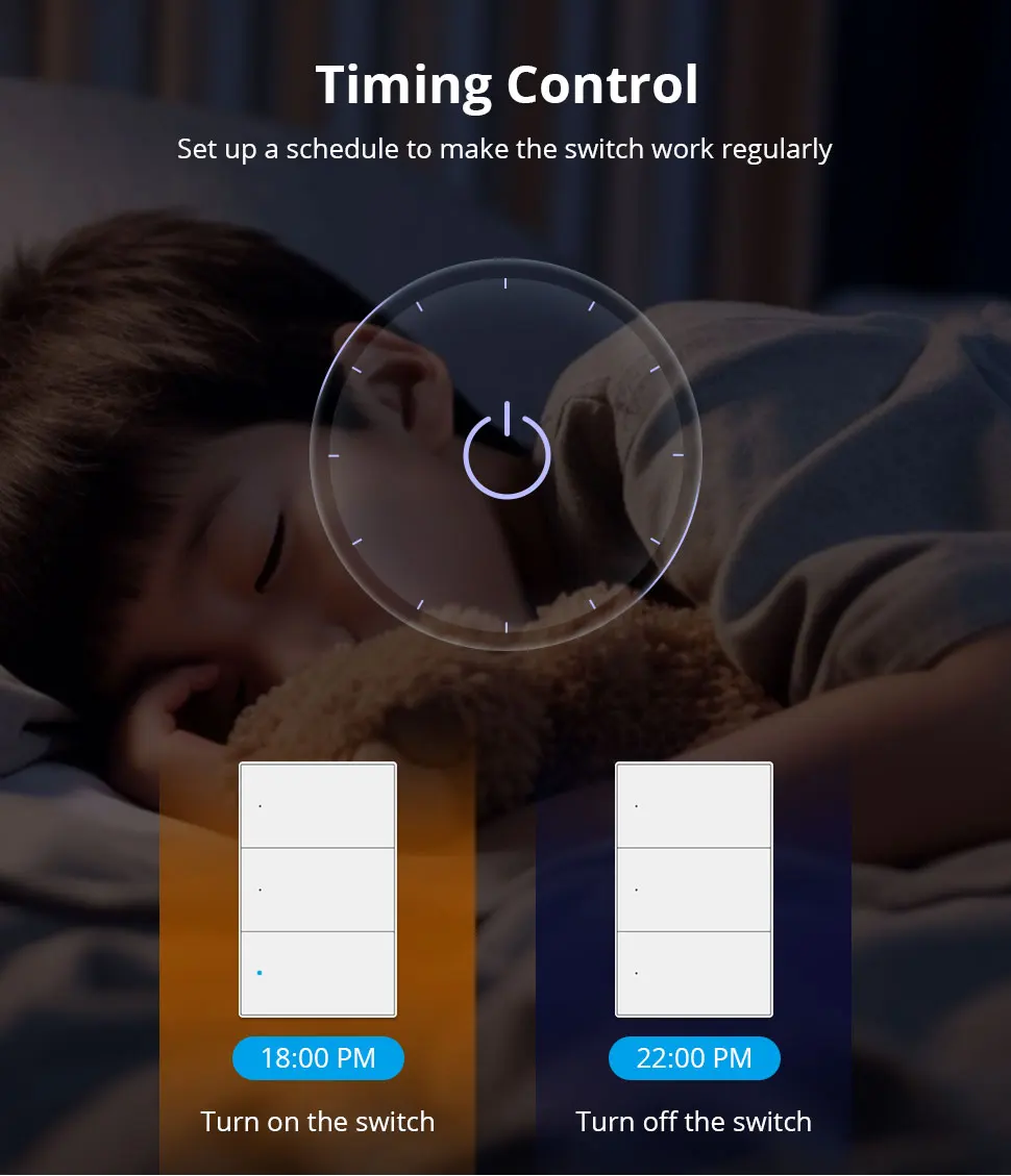 Zemismart Matter WiFi 1 2 3 4 6 Gangs Smart Wall Light Switch Neutral Required with Big Button SmartThings App Homekit Control