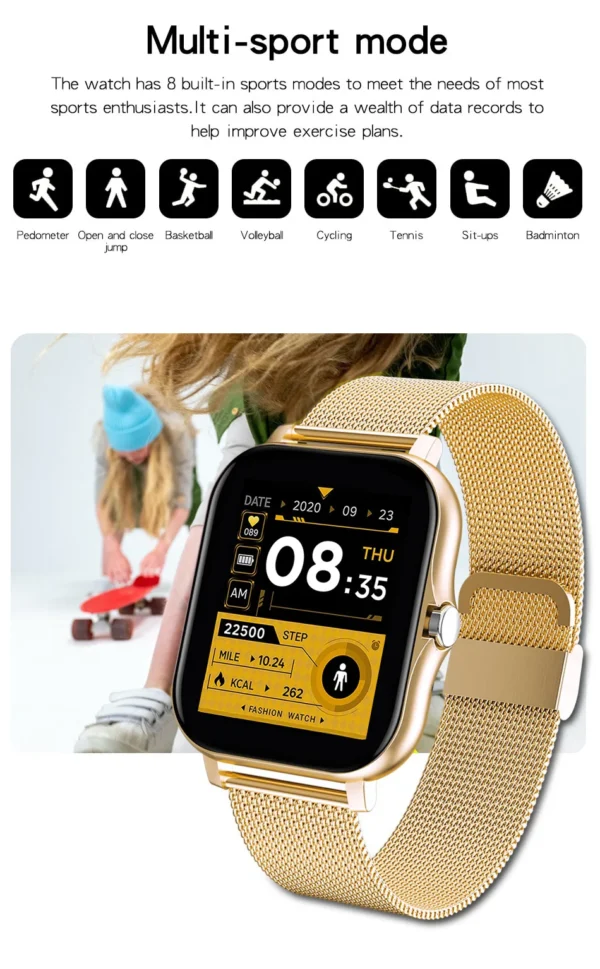 Smart Watch Android Phone 1.44'' Inch Color Screen Bluetooth Call Blood Oxygen/Pressure Monitoring Smart Watch Women Men
