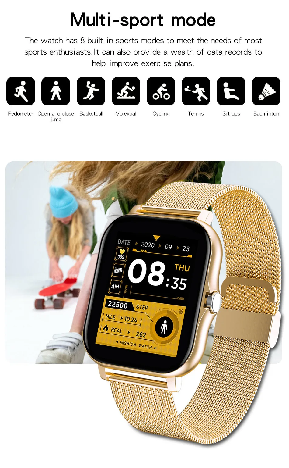 Smart Watch Android Phone 1.44'' Inch Color Screen Bluetooth Call Blood Oxygen/Pressure Monitoring Smart Watch Women Men