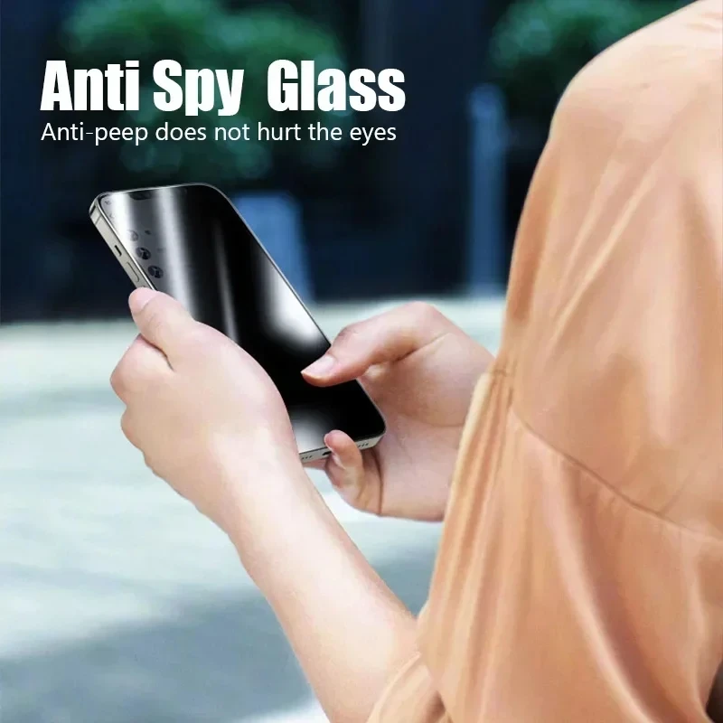2PCS Anti Spy Screen Protector For iPhone 16 15 14 13 12 11 Full Cover Screen Protector For 15ProMax 14Pro 13Pro Anti-peep Glass