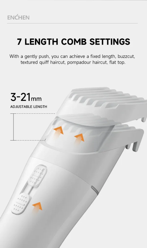 ENCHEN Hair Trimmer Professional Hair Cutting Machine Hair Clipper Cordless Haircut Electric Adjustable Trimmer for Men -Boost 2