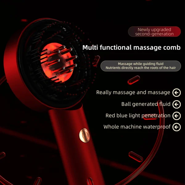 Electric scalp massager hairdressing comb infrared light wave scalp applicator essence liquid nursing intr