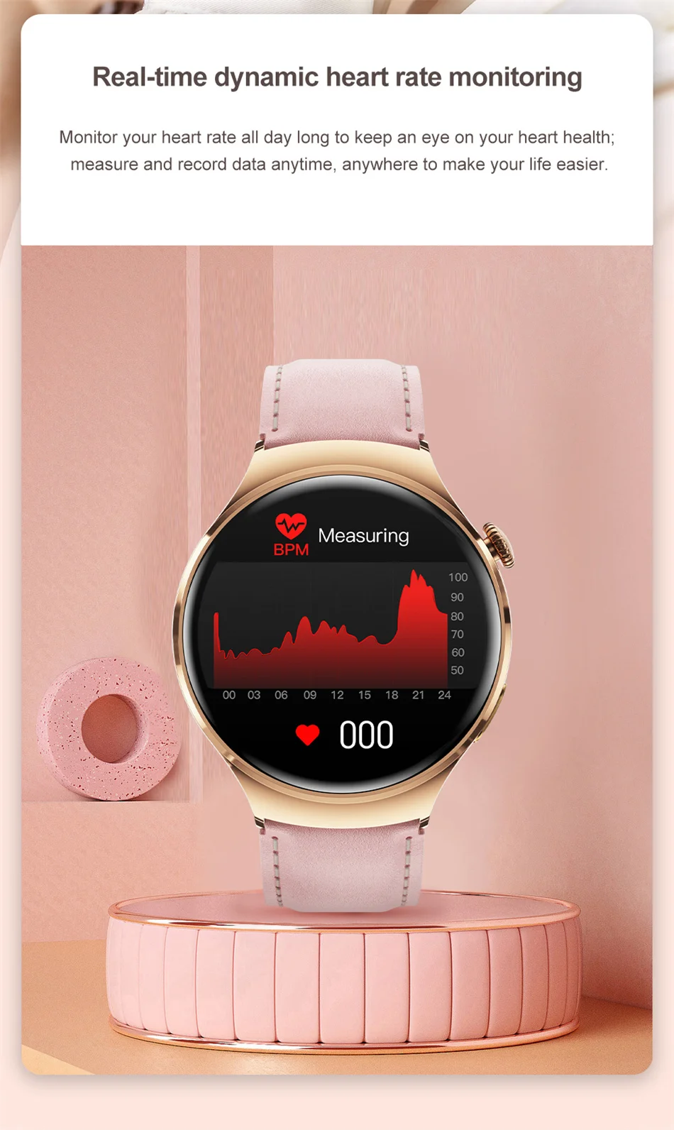 For Huawei WATCH 4 Smart Watch Women 360*360 AMOLED HD Screen NFC IP68 Waterproof Heart Rate Health Monitor Smartwatch 2025 New