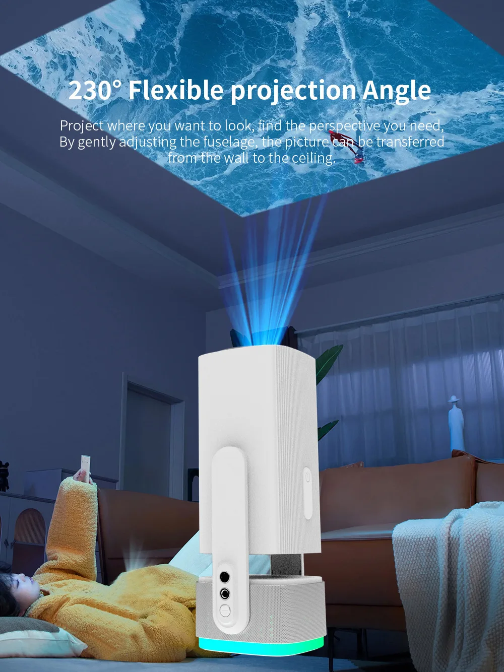 Salange 4K Projector K2 Smart Android11 Built-in Battery Bluetooth Speaker WIFI Auto Focus Keystone Free-Style for Outdoor Movie