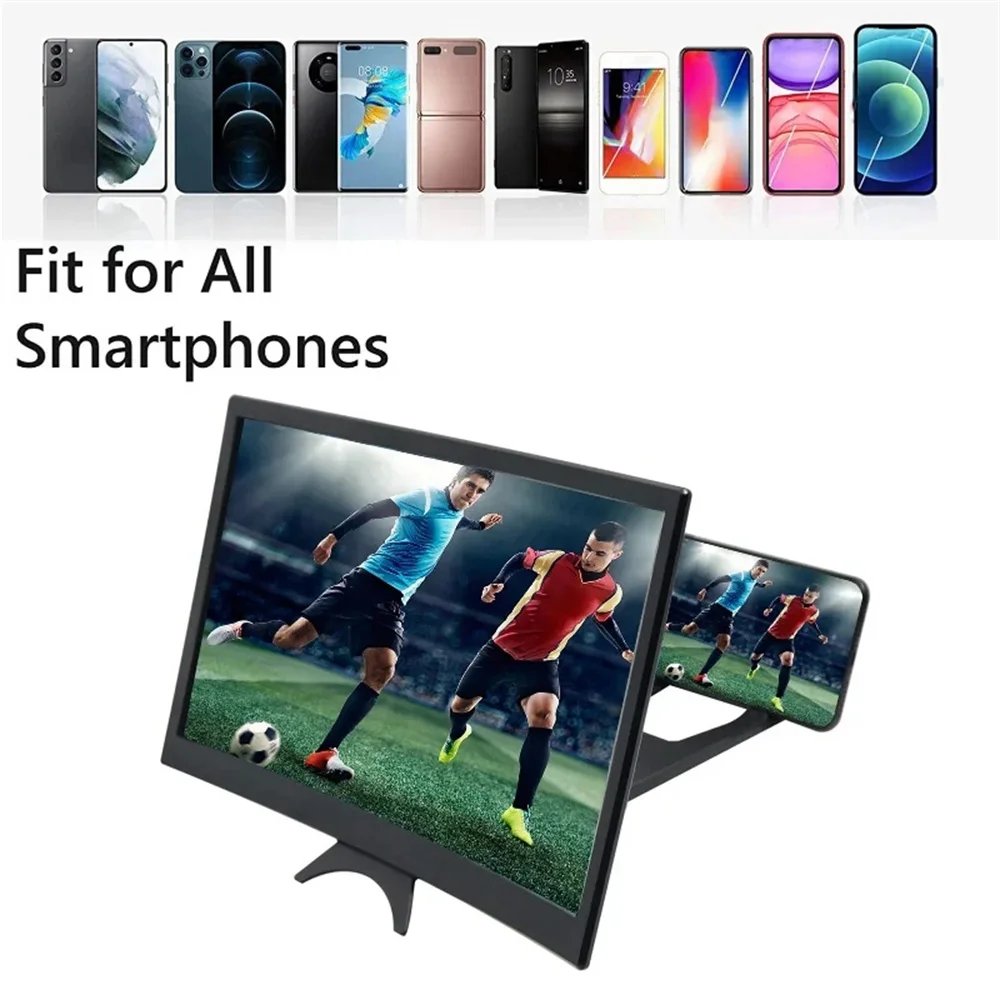 12 Inch Mobile Phone Screen Amplifier 3D Magnifying Glass Stand Magnifier HD Video Amplifier Phone Stand Enlarged Screen Bracket
