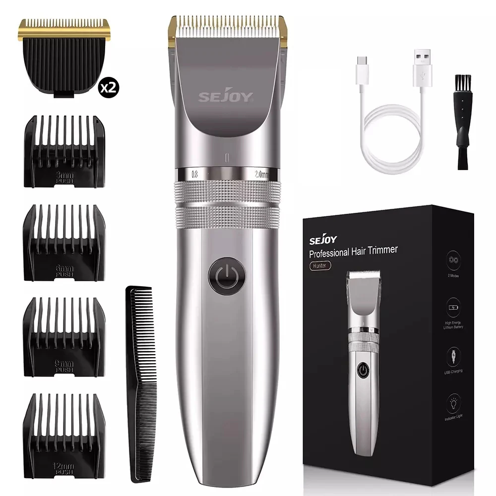 Sejoy Hair Clippers for Men Professional Cordless Barber Clippers for Hair Cutting Machine Grooming Rechargeable Beard Trimmer