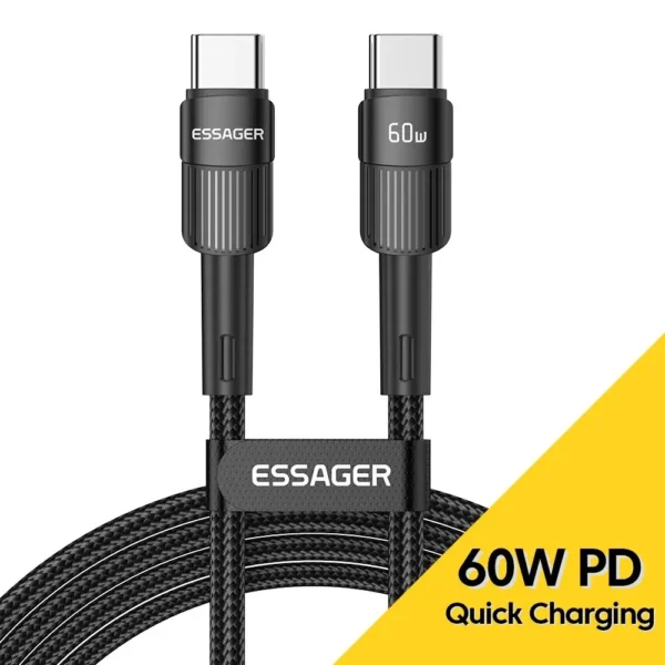 Essager 100W C To C Type C Cable USB C PD Fast Charging Charger Wire Cord For Macbook Samsung Xiaomi Type C USB C Cable