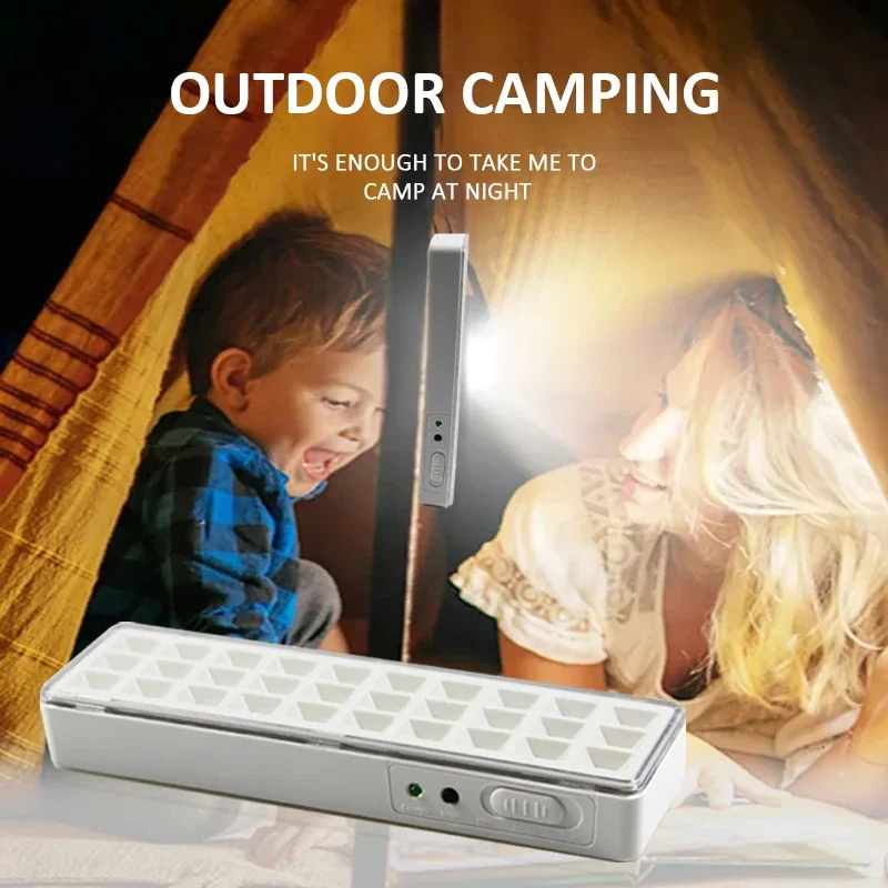 2 Modes Dimmable 30LED Rechargeable Emergency Lamp Outdoor Night Repair Lights Portable Camping Lantern for Power Outage Use