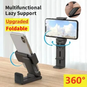 Foldable Mini Phone Holder for Airplane Travel - 360° Rotatable Stand, Portable Car Mount for Train Seat & Desk Use, Hands-Free