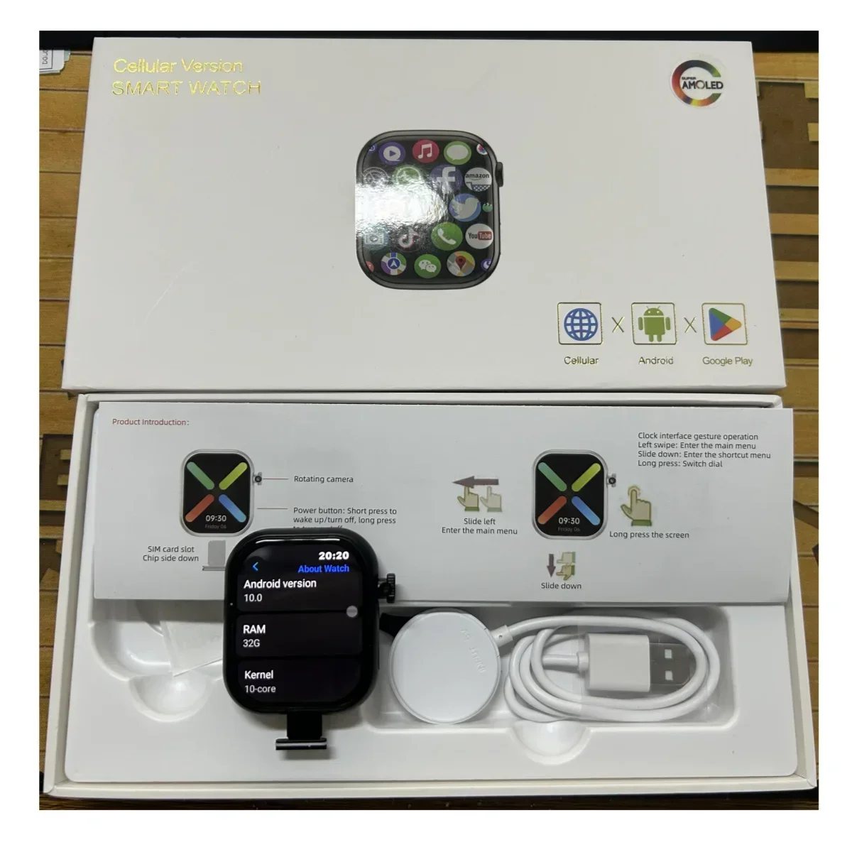VP29 Smartwatch 5G Android 256GB Storage 4G/5G LTE Sim Card GPS WIFI 2.29 inch 490*580 Amoled Smart Watch With 8MP Rotary Camera