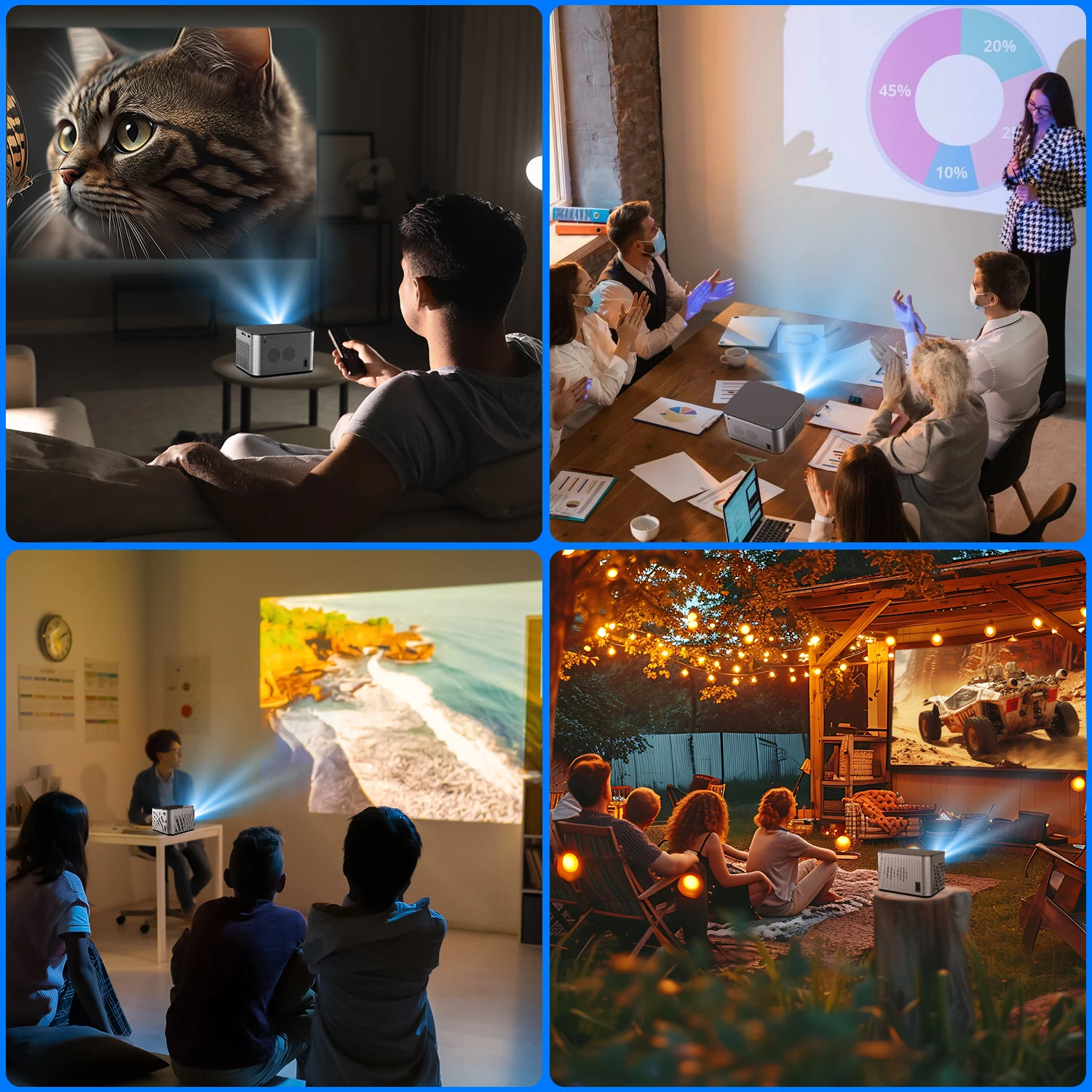 Magcubic 580ANSI Auto Focus Projector Android 11 4K 1080P Wifi6 Voice Control Allwinner H713  BT5.0 Home Cinema HY350 Pro