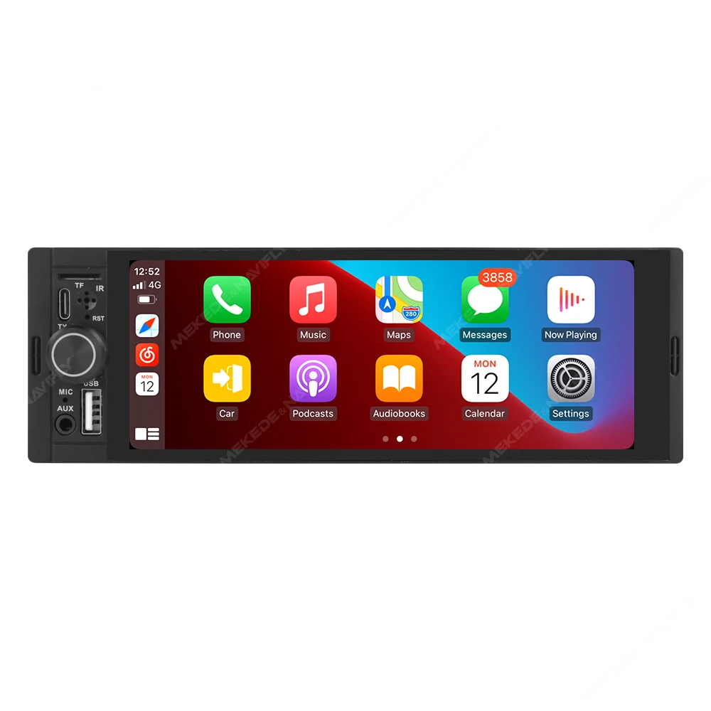 1DIN Universal MP5 6.86-Inch Car Radio Support Wireless Carplay Android AUTO AUX USB SWC BT Touch Screen Multimedia Video Player