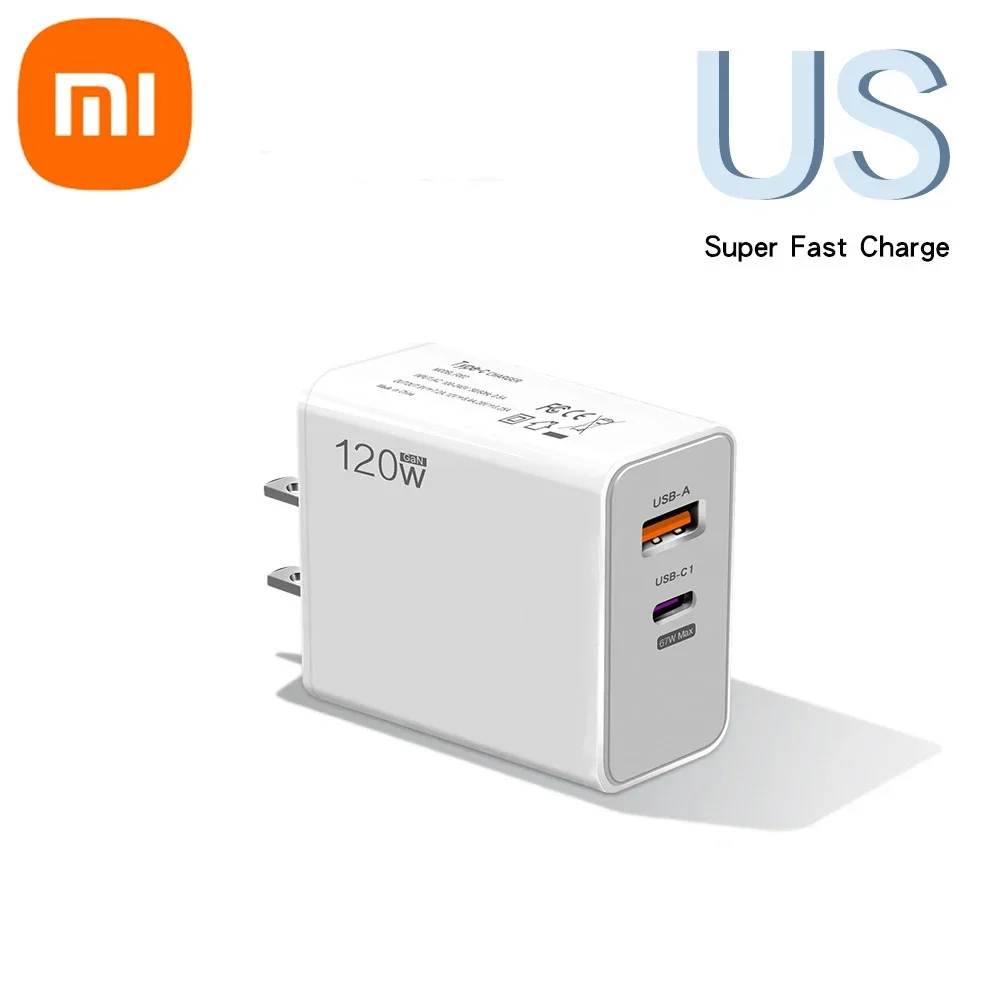 Xiaomi 120w Fast Charger USB C Super Quick Charging Adapter PD USB Mobile phone Charger For Iphone Huawei Laptop Tablet Macbook