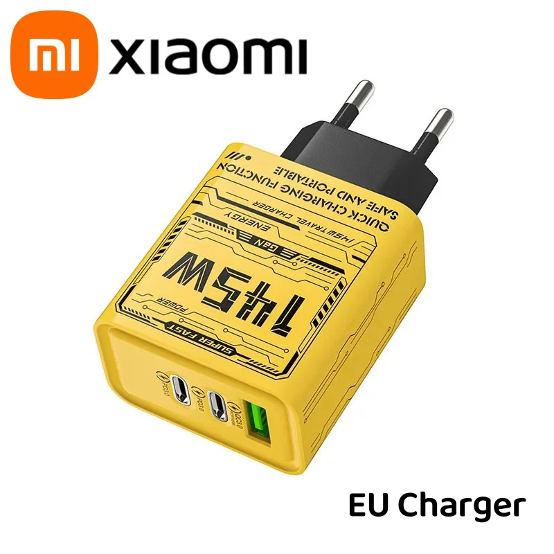 Xiaomi 145W Ultra Fast Charging 3-Ports PD USB Mobile Phones Charger EU/US/UK Plug Wall Adapter For iPhone Samsung Huawei NEW