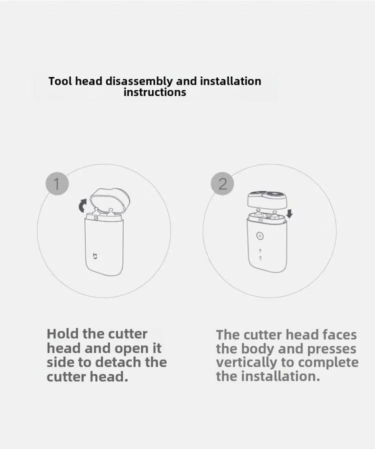 XIAOMI MIJIA S100 Electric Shaver Twin Blade Portable Dry Wet Razor Beard Trimmer Cutter USB Rechargeable For Men Razors Machine