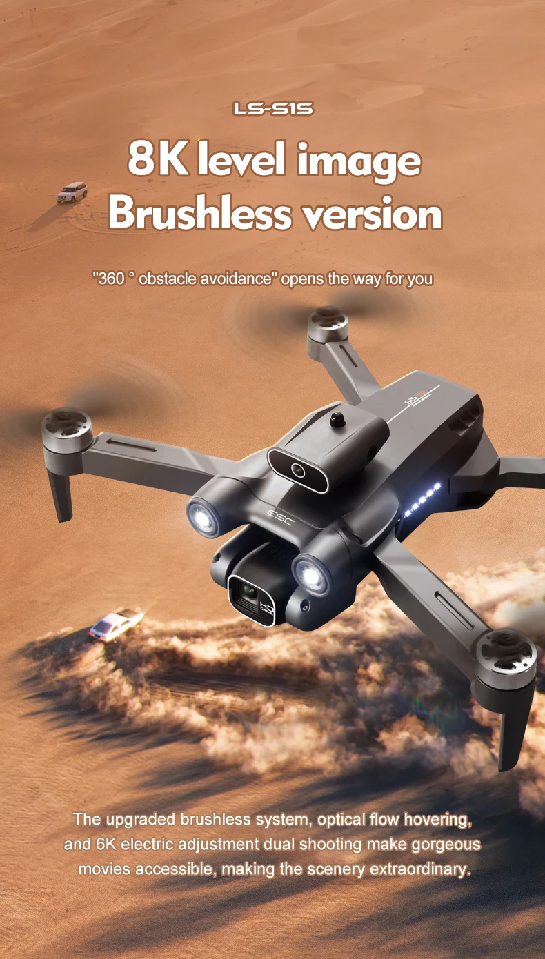 New S1S Mini Drone Caméra 8K Professional Brushless Motor Dron Obstacle Avoidance HD Dual Camera Foldable Quadcopter Toys