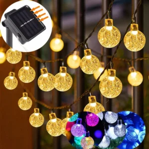 Scbd7d44b4beb434cb05a8a9fe97345d5W.webp 1PCS Solar Crystal Globe LED String Lights 20/60 LED 8 Lighting Modes Fairy Light Christmas Garland for Garden Party Decor