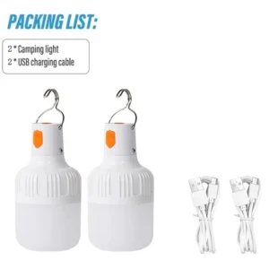 Sccd64578745b471b9d3de6076f0902988.webp 2/4PC Camping Light Portable Rechargeable Dimmable LED Bulb Brightness Outdoor Tent Light Emergency Night Light with Hook