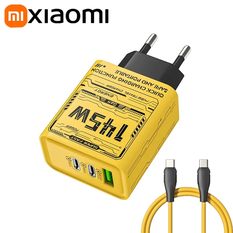Xiaomi 145W Ultra Fast Charging 3-Ports PD USB Mobile Phones Charger EU/US/UK Plug Wall Adapter For iPhone Samsung Huawei NEW