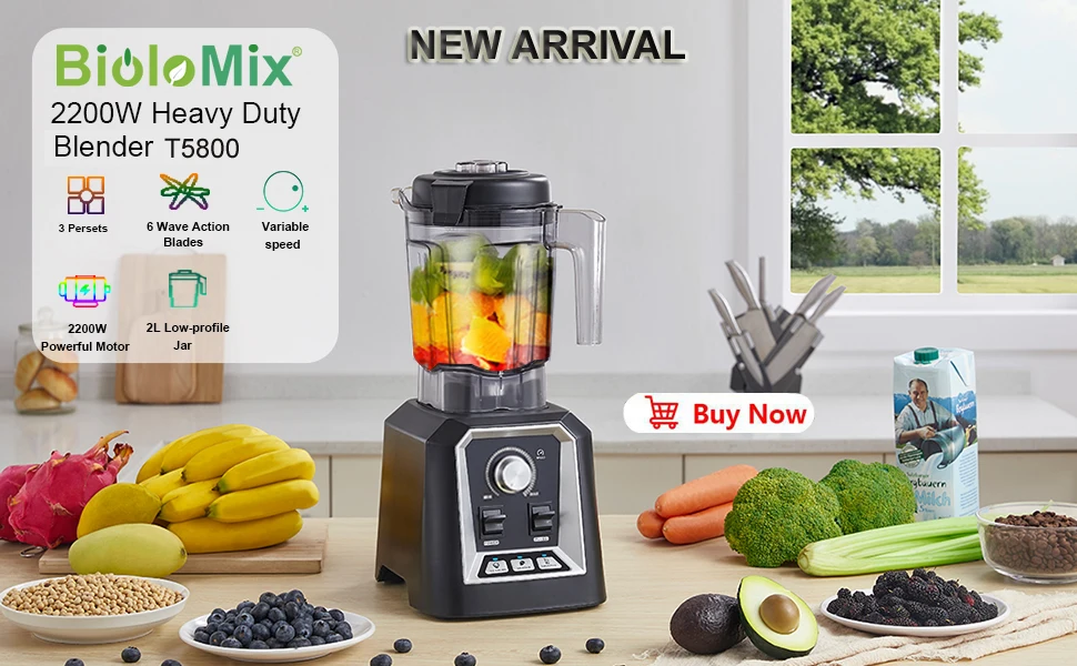 BPA Free 3HP 2200W Heavy Duty Grade Blender Mixer Juicer High Power Food Processor Ice Smoothie Bar Fruit Blender