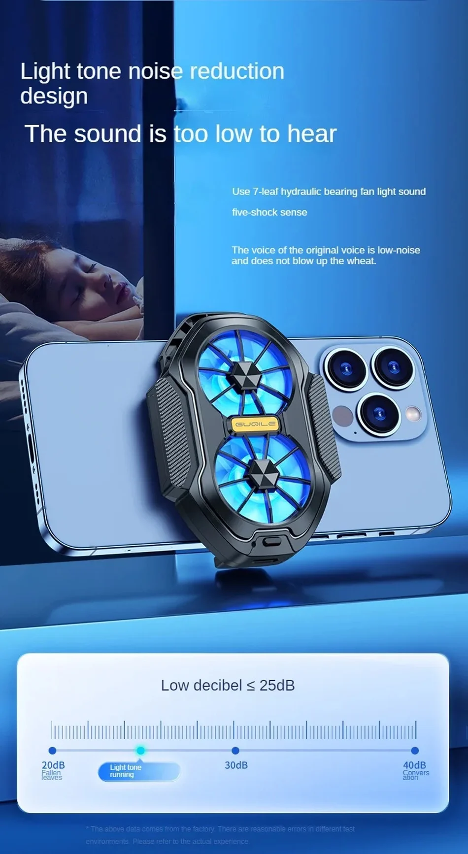 FS01 Dual Fan  Mobile Phone Cooler Long Lasting Stronger Cooling  Air Cooling Rechargeable Portable Type-C for IOS Android Game