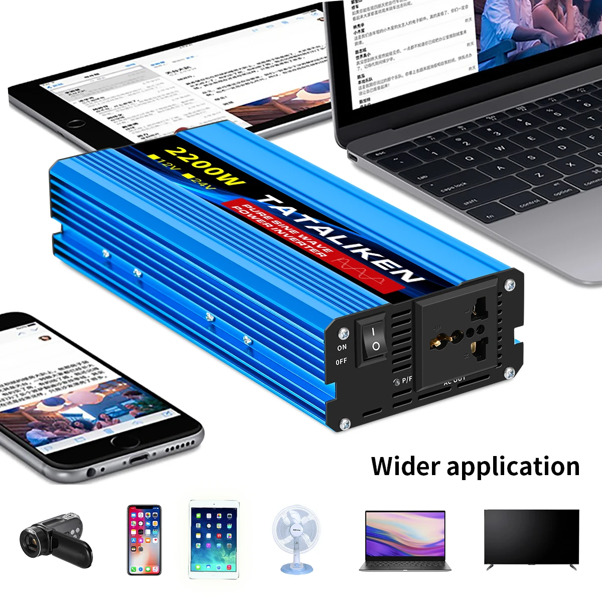 Pure Sine Wave Inverter 1000W-4000W DC 12V/24V to AC 220V 50hz Power Inverter Charger  Adapter Universal Socket