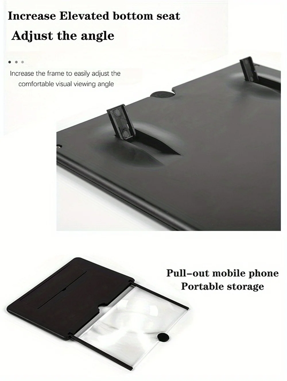 12 Inch Phone Large Screen Amplifier 3D Magnifying Glass Holder HD Portable Mobile Phone Screen Video Magnifier Screen Bracket