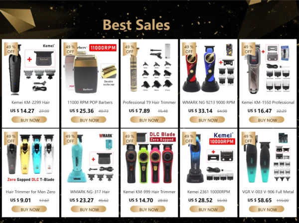 Hair Trimmer for Men Zero Gapped DLC TBlade Oil Head LED Display Low Noise Cordless Professional Hair Clipper Finishing Machine