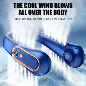 Sceb608a64e474e49be227efeda3bf565Y.webp 3000mAh Hanging Neck Fan Portable Bladeless Mini USB Rechargeable Mute LED Digital Display Electric Fan Summer Air Cooler New