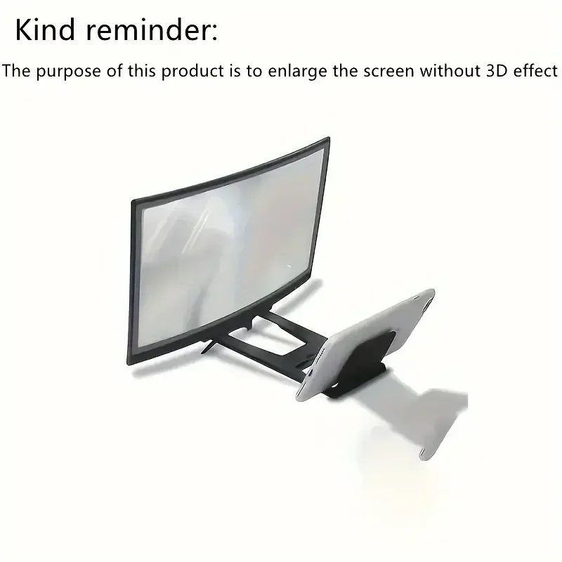 Curved Mobile Screen Amplifier 3D HD Movie TV Screen Amplifier Smartphone Screen Amplifier 12inch for Home Office